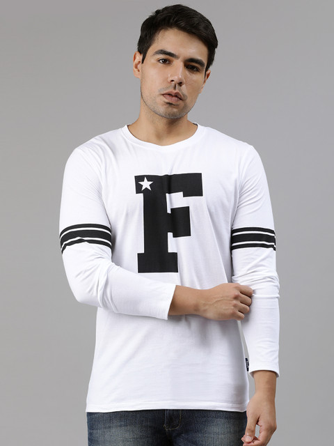 

French Connection Men White Printed Round Neck T-shirt
