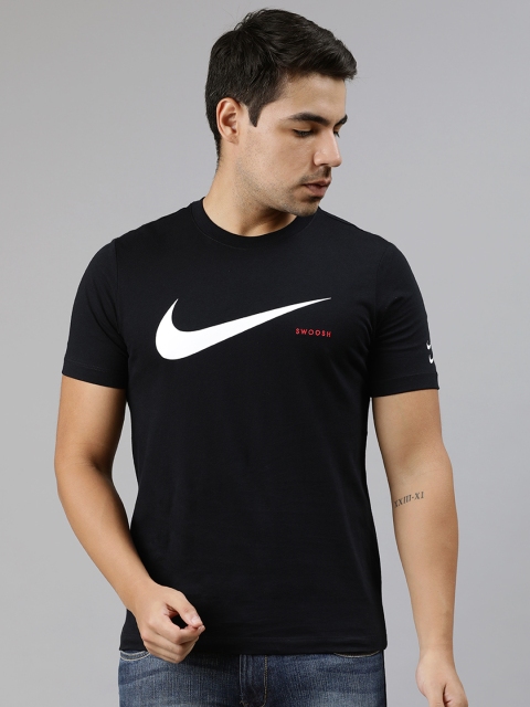 

Nike Men Black Printed AS M NSW SWOOSH HBR SS TEE Round Neck T-shirt