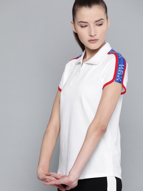 

HRX by Hrithik Roshan Women Optic White Solid Bio-Wash Antimicrobial Lifestyle T-shirt