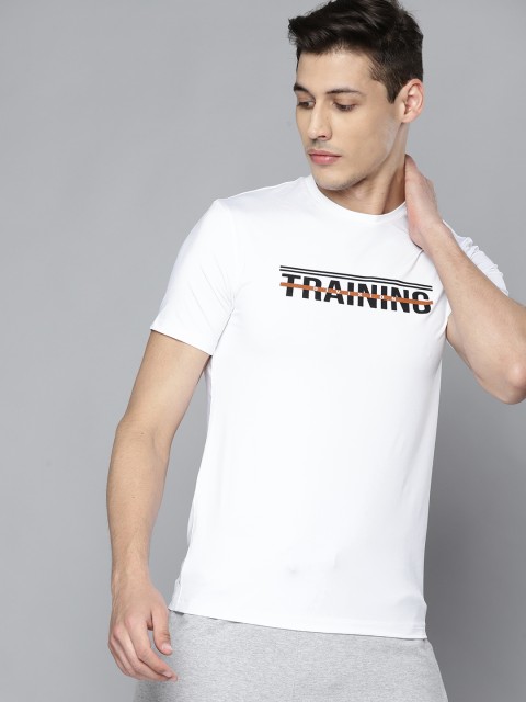

HRX by Hrithik Roshan Men White Typographic Antimicrobial Rapid-Dry Training T-shirt