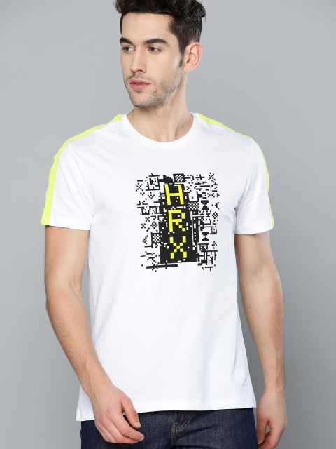 

HRX by Hrithik Roshan Men Optic White Solid Bio-Wash Antimicrobial Lifestyle T-shirt