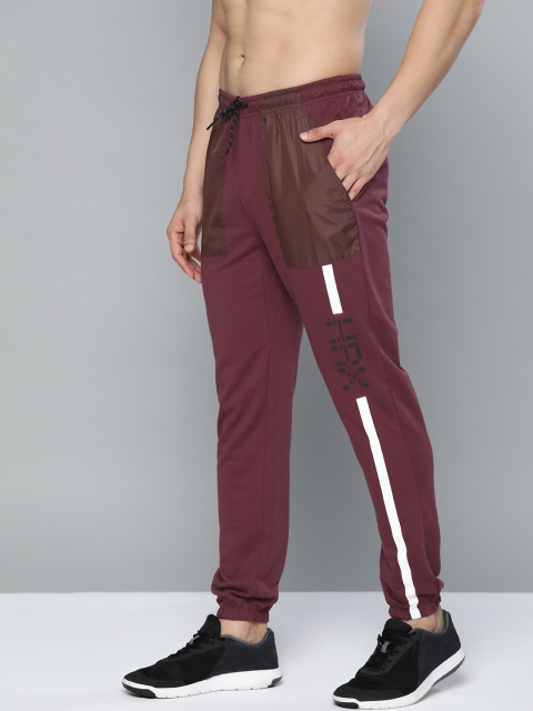 

HRX by Hrithik Roshan Men Fig Solid Slim Fit Bio-Wash Antimicrobial Lifestyle Joggers, Burgundy