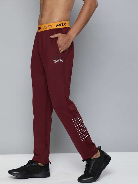 

HRX by Hrithik Roshan Men Maroon Solid Slim fit Antimicrobial Rapid-Dry Track Pants