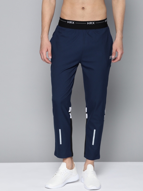 

HRX by Hrithik Roshan Men Navy Blue Slim Fit Antimicrobial Rapid-Dry Running Track Pants