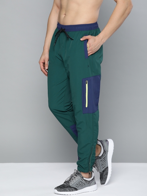 

HRX by Hrithik Roshan Men Ponderosa Pine Colourblock Rapid-Dry Lifestyle Joggers, Green