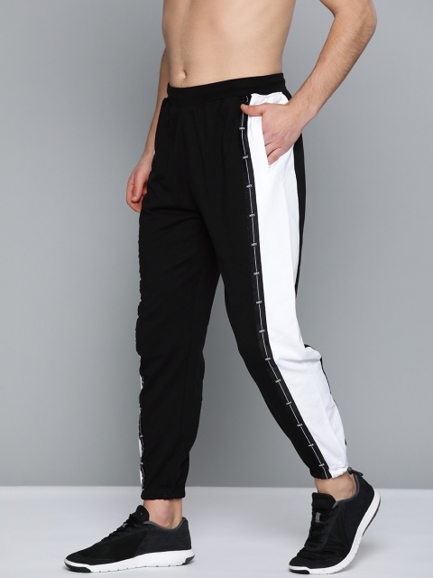 

HRX by Hrithik Roshan Men Black Colourblocked Bio-Wash Antimicrobial Lifestyle Joggers