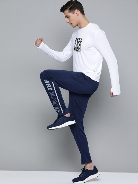 

HRX by Hrithik Roshan Men Blue Slim fit Antimicrobial Rapid-Dry Running Track Pants, Navy blue