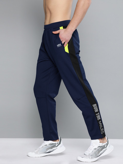 

HRX by Hrithik Roshan Men Medieval Blue Solid Regular Fit Rapid-Dry Running Track Pants