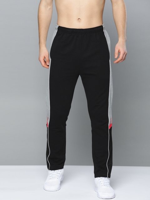 

HRX by Hrithik Roshan Men Jet Black Colourblock Slim Fit Antimicrobial Track Pants
