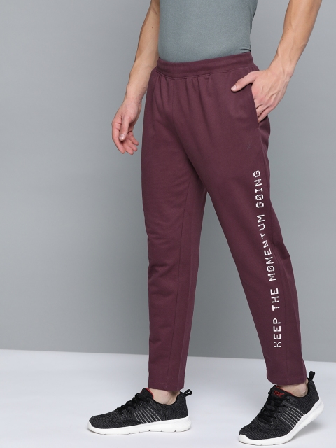 

HRX by Hrithik Roshan Men Fig Regular Fit Bio-Wash Antimicrobial Lifestyle Track Pants, Maroon