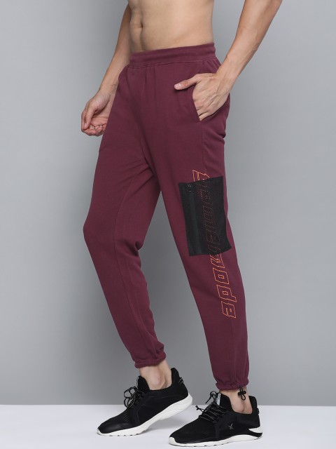 

HRX by Hrithik Roshan Men Fig Regular Fit Bio-Wash Antimicrobial Lifestyle Joggers, Maroon