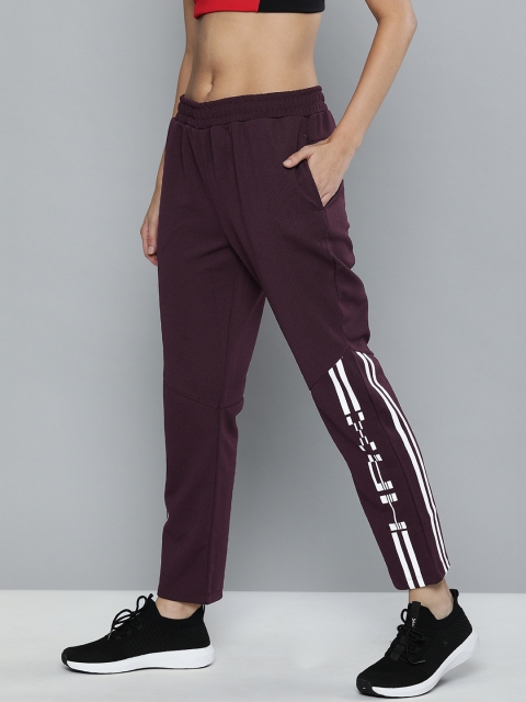 

HRX by Hrithik Roshan Women Purple Colourblock Regular Fit Rapid-Dry Lifestyle Track Pants