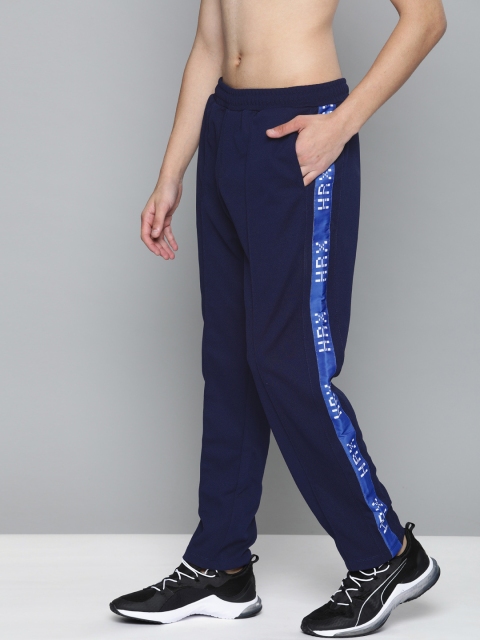

HRX by Hrithik Roshan Men Medieval Blue Solid Regular Fit Rapid-Dry Lifestyle Track Pants