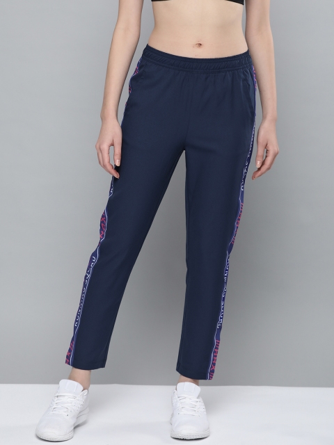 

HRX by Hrithik Roshan Women Blue Slim Fit Antimicrobial Rapid-Dry Running Track Pants, Navy blue