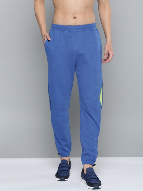

HRX by Hrithik Roshan Men Strong Blue Melange Solid Slim Fit Melange Lifestyle Joggers