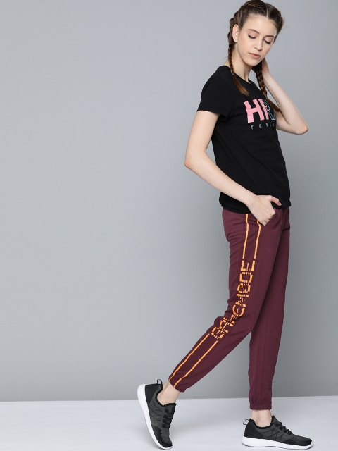 

HRX by Hrithik Roshan Women Fig Solid Slim Fit Bio-Wash Antimicrobial Lifestyle Jogger, Burgundy