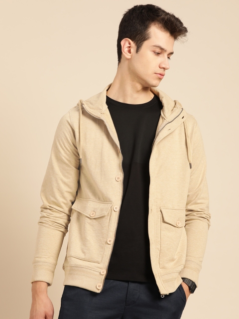 

Mr Bowerbird Men Beige Solid Hooded Sweatshirt