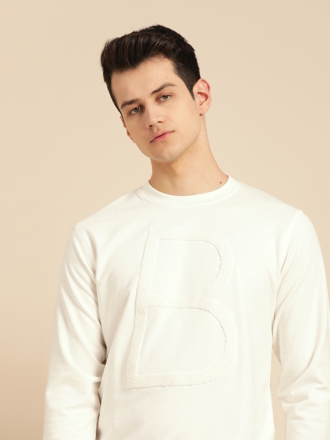 

Mr Bowerbird Men White Solid Hooded Sweatshirt