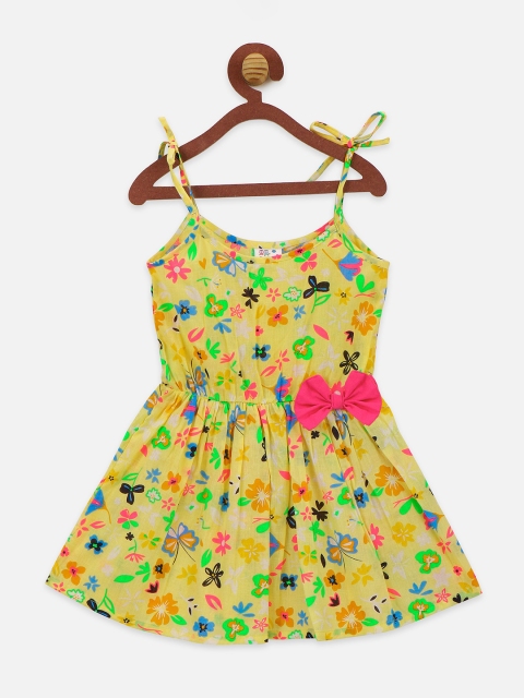 

LilPicks Girls Multicoloured Floral Print Fit and Flare Dress, Multi