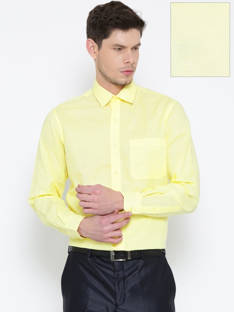 John Player Yellow Slim Fit Formal Linen Shirt available at myntra for Rs.764