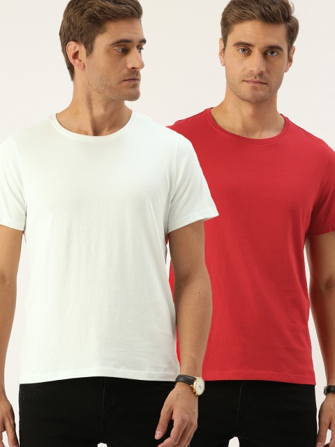

INVICTUS Men Pack Of 2 Off-White Anti Microbial Solid Round Neck T-shirt