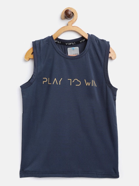 

Sweet Dreams Boys Navy Blue & Grey Self Design Round Neck T-shirt