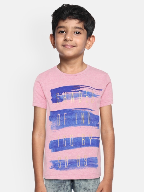 

Sweet Dreams Boys Pink & Blue Printed Round Neck T-shirt