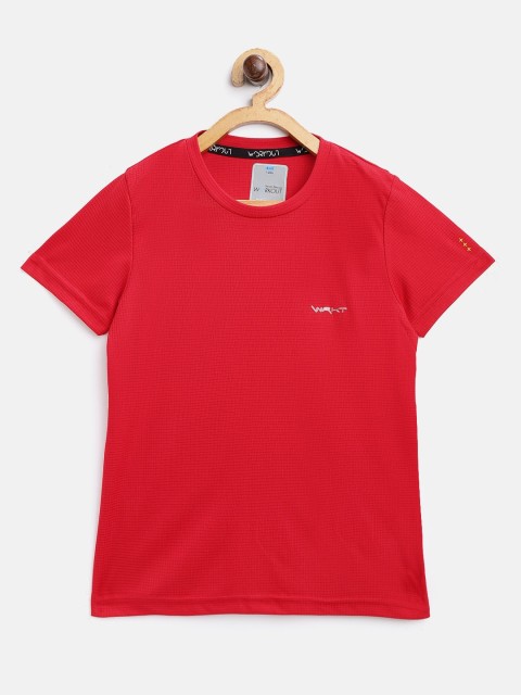 

Sweet Dreams Boys Red Self Checked Round Neck T-shirt