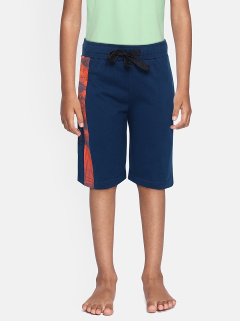 

Sweet Dreams Boys Navy Blue Solid Lounge Shorts with Printed Detail
