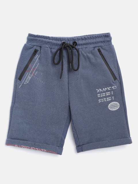 

Sweet Dreams Boys Navy Blue Solid Lounge Shorts With Printed Detail