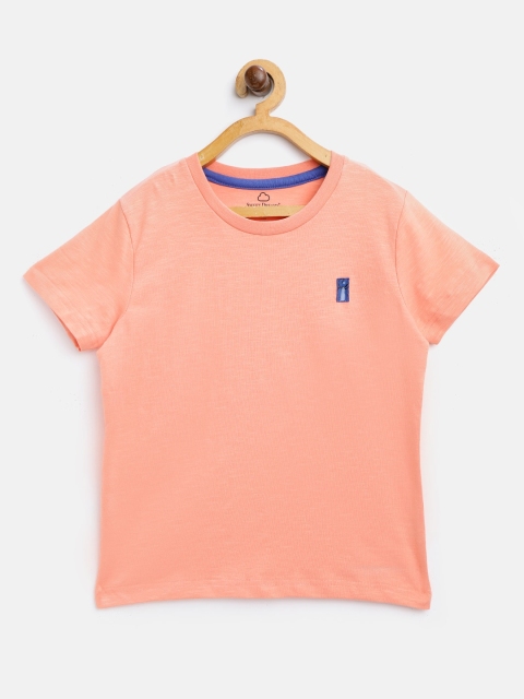 

Sweet Dreams Boys Peach-Coloured Solid Round Neck T-shirt