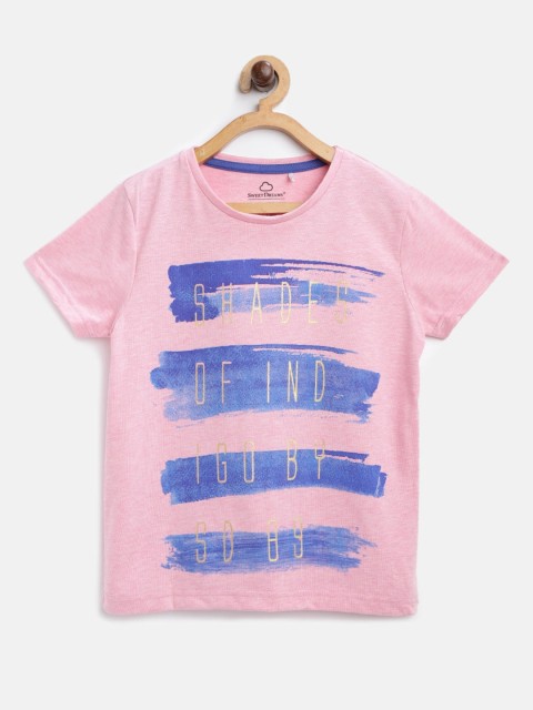 

Sweet Dreams Boys Pink & Blue Printed Round Neck T-shirt