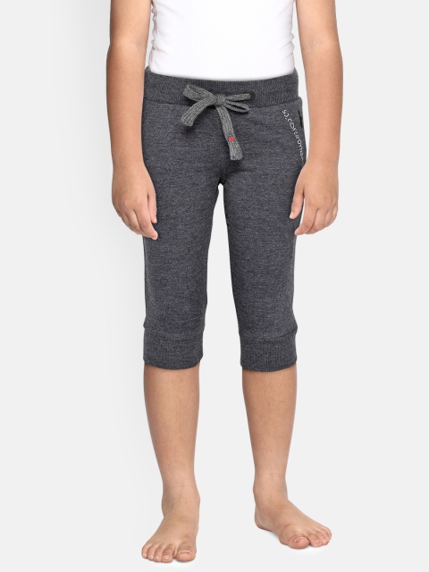 

Sweet Dreams Girls Charcoal Grey Solid Three-Fourth Lounge Joggers