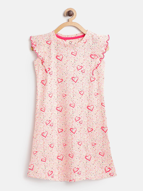 

Sweet Dreams Girls White & Pink Heart Print Nightdress