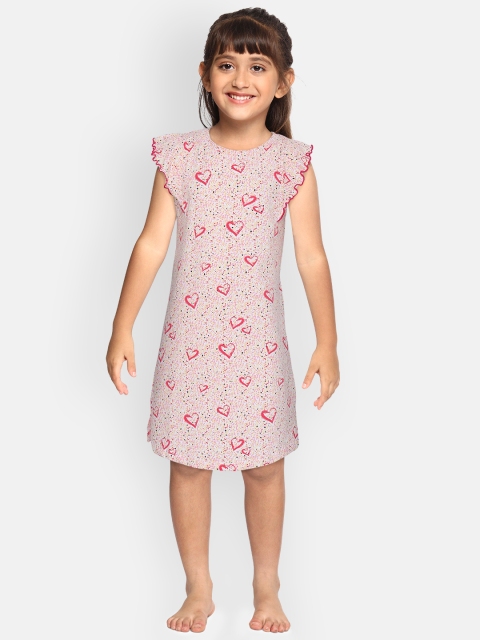

Sweet Dreams Girls White & Pink Heart Print Nightdress