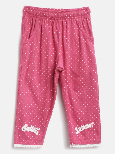 

Sweet Dreams Girls Pink & White Polka Dot Print Lounge Capris