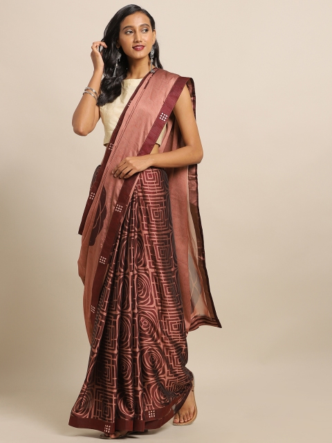 

Satrani Maroon Printed Pure Chiffon Saree