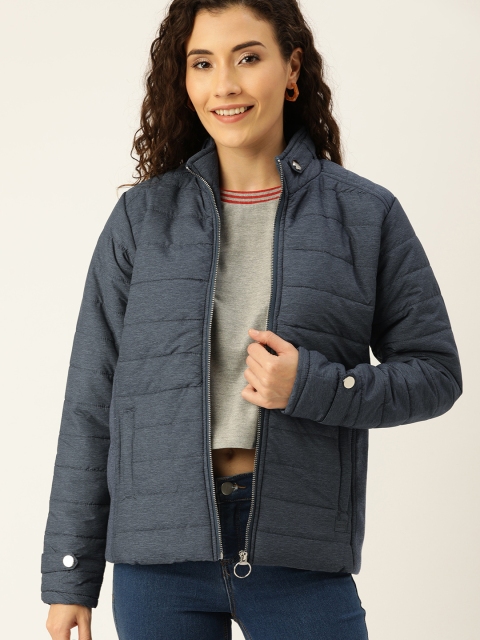 

Campus Sutra Women Blue Solid Puffer Jacket
