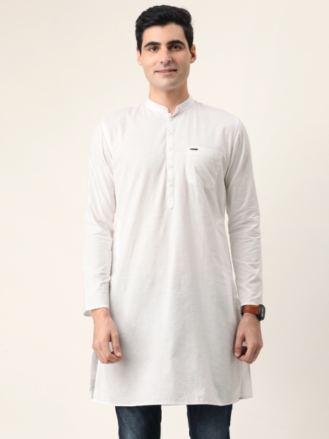 

Peter England Casuals Men White Solid Straight Kurta