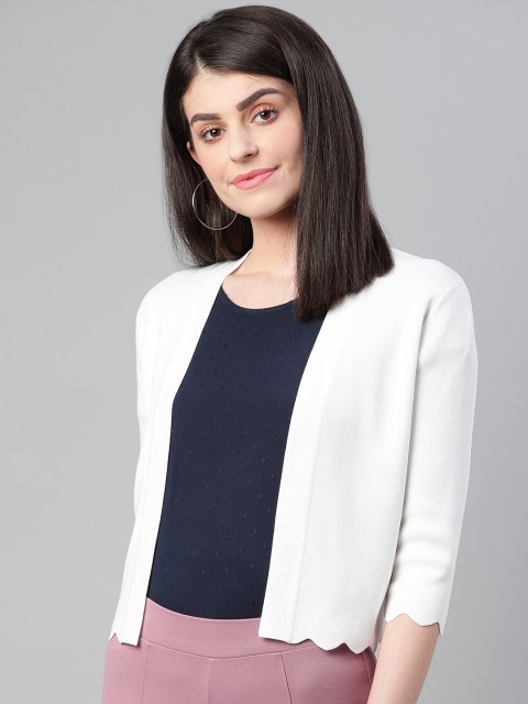 

Marks & Spencer Women White Solid Front-Open Sweater