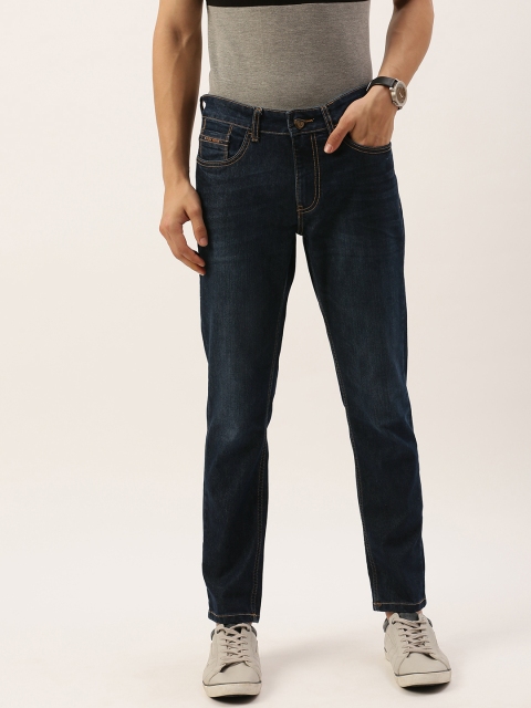 

The Indian Garage Co Men Navy Blue Slim Fit Mid-Rise Clean Look Jeans