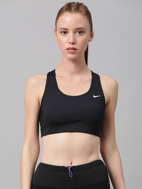 

Nike Black Solid Non-Wired Non Padded DRI-Fit SWOOSH Training Sports Bra BV3630-010