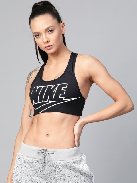 

Nike Black & White AS Swoosh Print Futura Sports Bra BV3644-010