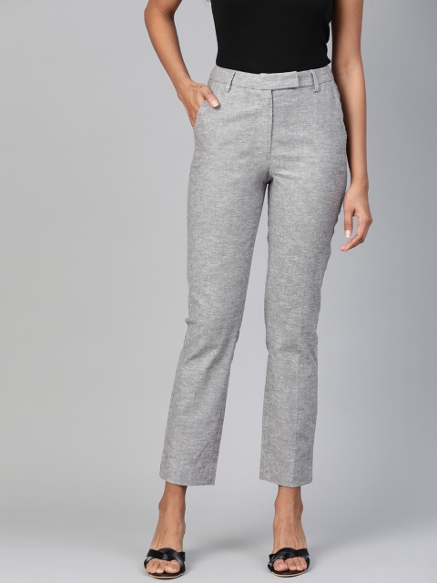 

Marks & Spencer Women Grey Slim Fit Solid Formal Trousers