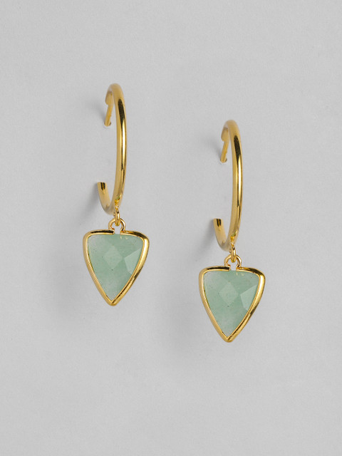 

Accessorize Gold-Plated & Green Circular Half Hoop Earrings