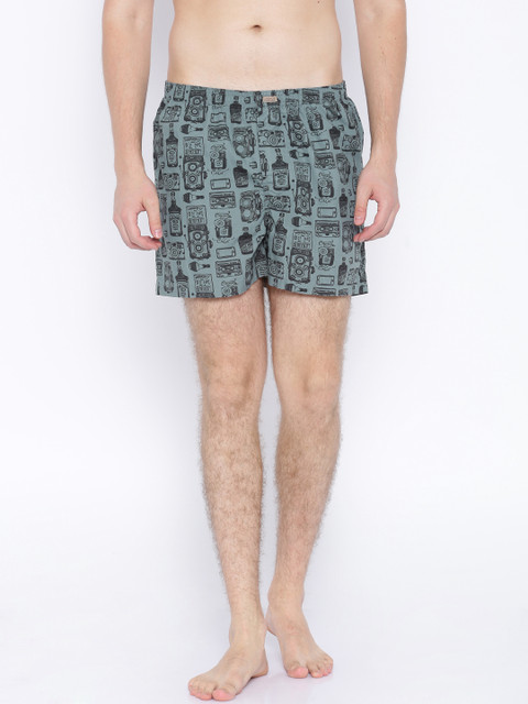 

Flying Machine Grey Printed Pure Cotton Boxers FMAM8037
