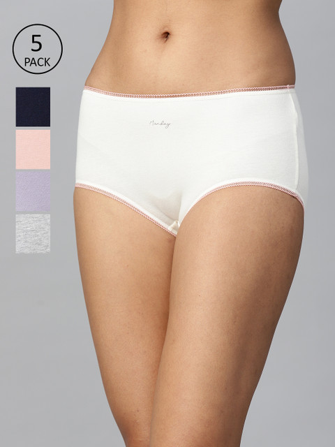 

Marks & Spencer Women Pack of 5 Solid Hipster Briefs, Multi