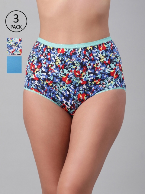 

Marks & Spencer Women Pack Of 3 High-Rise Hipster Briefs T613050KBLUE MIX, Blue