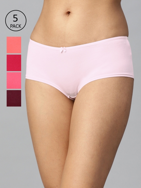 

Marks & Spencer Women Pack of 5 Solid Low Rise Hipster Briefs, Pink