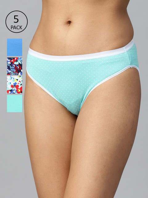 

Marks & Spencer Women Pack of 5 Blue High Legs Basic Briefs